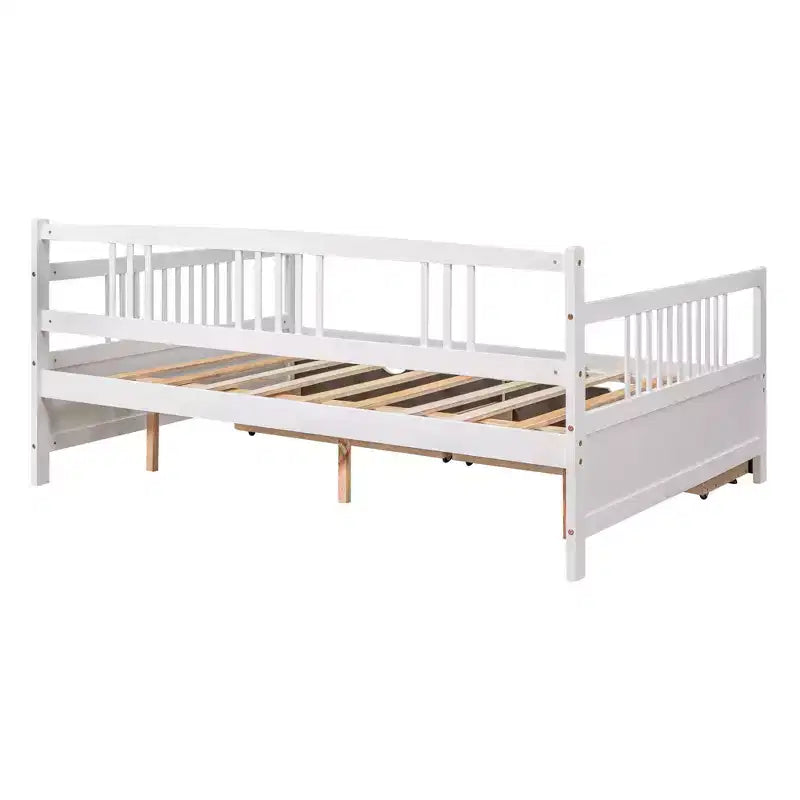 Luxystar Letto a Divano Moderno in Legno Full Size con 2 Cassetti per Soggiorno e Camera degli Ospiti,