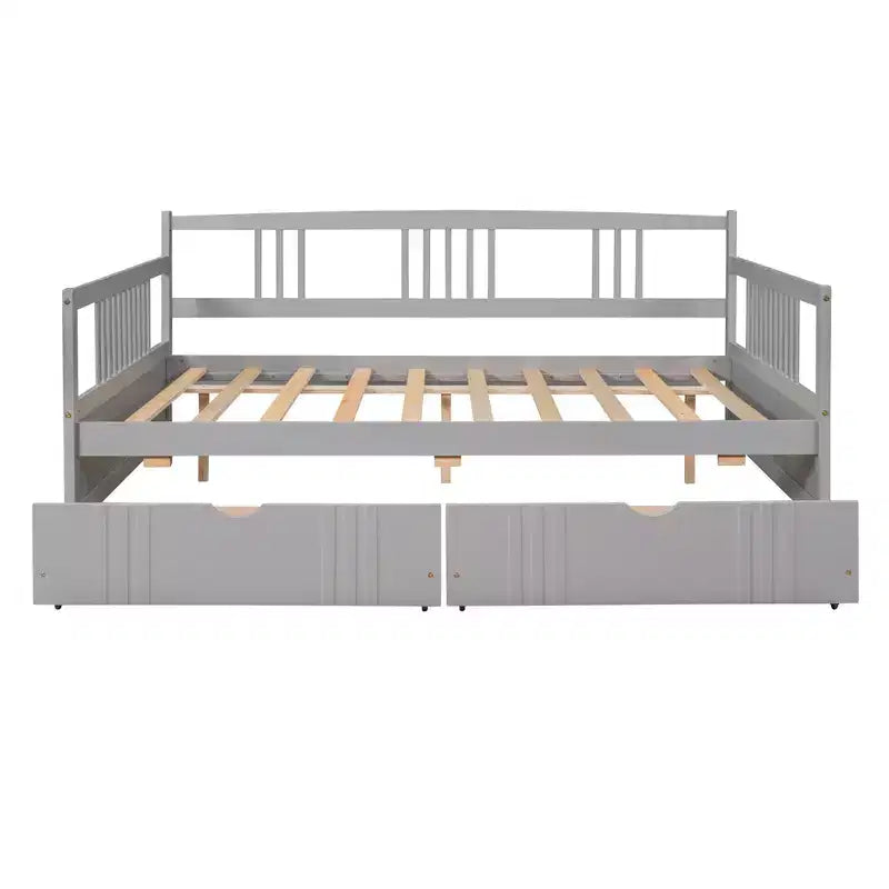 Luxystar Letto a Divano Moderno in Legno Full Size con 2 Cassetti per Soggiorno e Camera degli Ospiti,