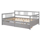 Luxystar Letto a Divano Moderno in Legno Full Size con 2 Cassetti per Soggiorno e Camera degli Ospiti,