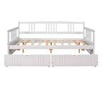 Luxystar Letto a Divano Moderno in Legno Full Size con 2 Cassetti per Soggiorno e Camera degli Ospiti,