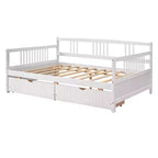 Luxystar Letto a Divano Moderno in Legno Full Size con 2 Cassetti per Soggiorno e Camera degli Ospiti,