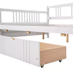 Luxystar Letto a Divano Moderno in Legno Full Size con 2 Cassetti per Soggiorno e Camera degli Ospiti,