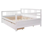 Luxystar Letto a Divano Moderno in Legno Full Size con 2 Cassetti per Soggiorno e Camera degli Ospiti,