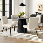 Sedia da pranzo con schienale rettangolare verde / beige / blu scuro e sedile imbottito, set da 4