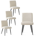 Sedia da pranzo con schienale rettangolare verde / beige / blu scuro e sedile imbottito, set da 4