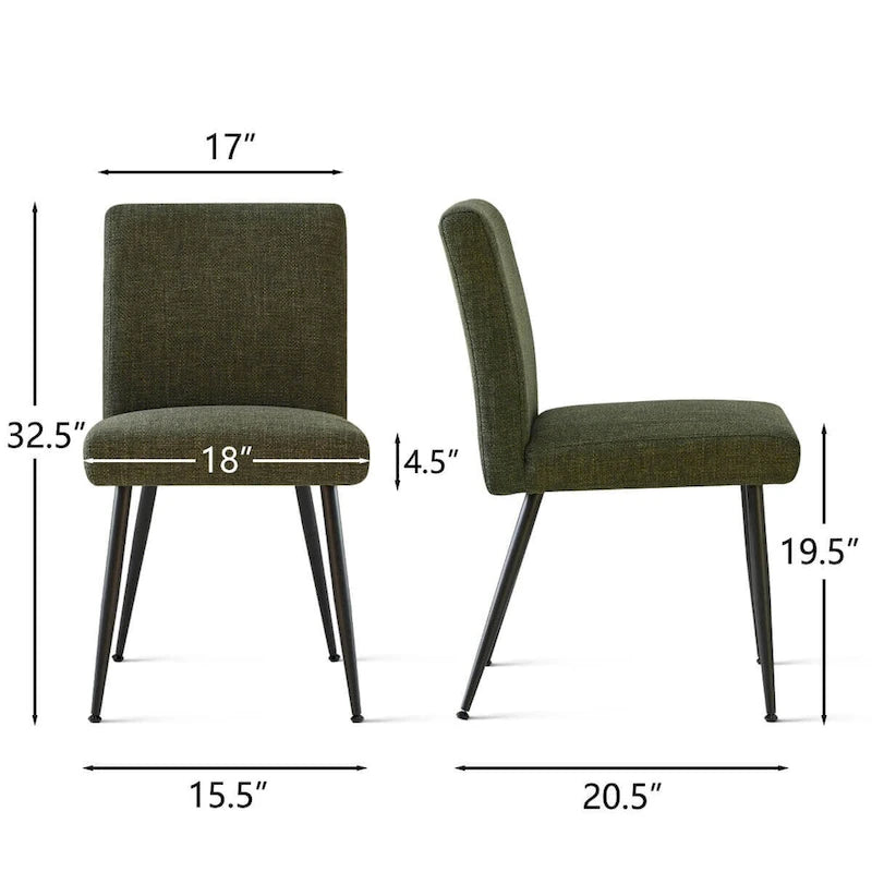 Sedia da pranzo con schienale rettangolare verde / beige / blu scuro e sedile imbottito, set da 4