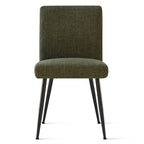 Sedia da pranzo con schienale rettangolare verde / beige / blu scuro e sedile imbottito, set da 4