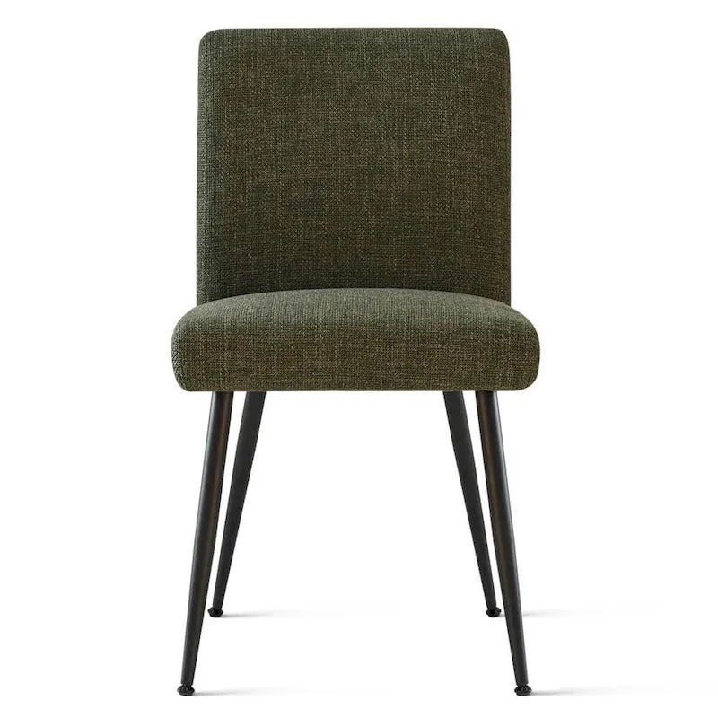 Sedia da pranzo con schienale rettangolare verde / beige / blu scuro e sedile imbottito, set da 4