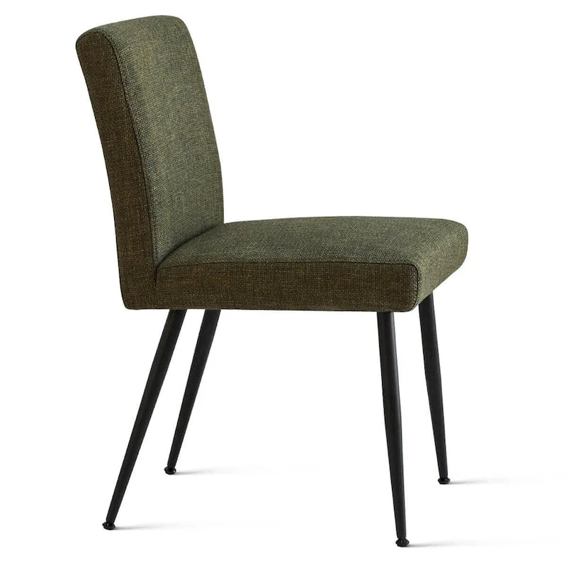 Sedia da pranzo con schienale rettangolare verde / beige / blu scuro e sedile imbottito, set da 4