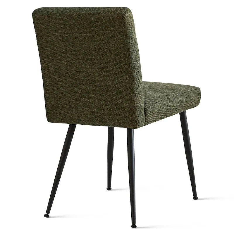 Sedia da pranzo con schienale rettangolare verde / beige / blu scuro e sedile imbottito, set da 4