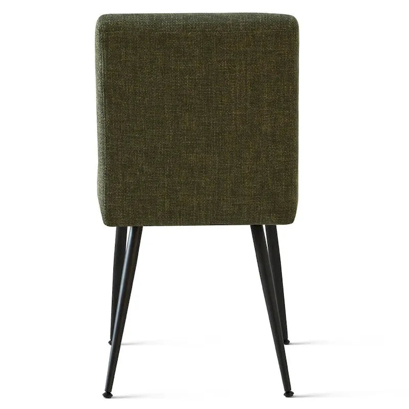 Sedia da pranzo con schienale rettangolare verde / beige / blu scuro e sedile imbottito, set da 4