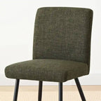 Sedia da pranzo con schienale rettangolare verde / beige / blu scuro e sedile imbottito, set da 4
