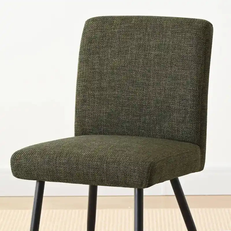 Sedia da pranzo con schienale rettangolare verde / beige / blu scuro e sedile imbottito, set da 4