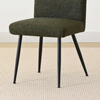 Sedia da pranzo con schienale rettangolare verde / beige / blu scuro e sedile imbottito, set da 4