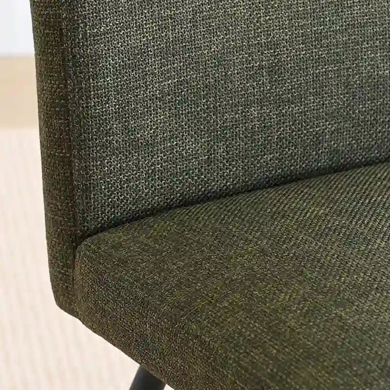 Sedia da pranzo con schienale rettangolare verde / beige / blu scuro e sedile imbottito, set da 4