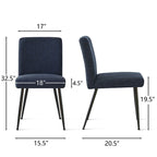 Sedia da pranzo con schienale rettangolare verde / beige / blu scuro e sedile imbottito, set da 4