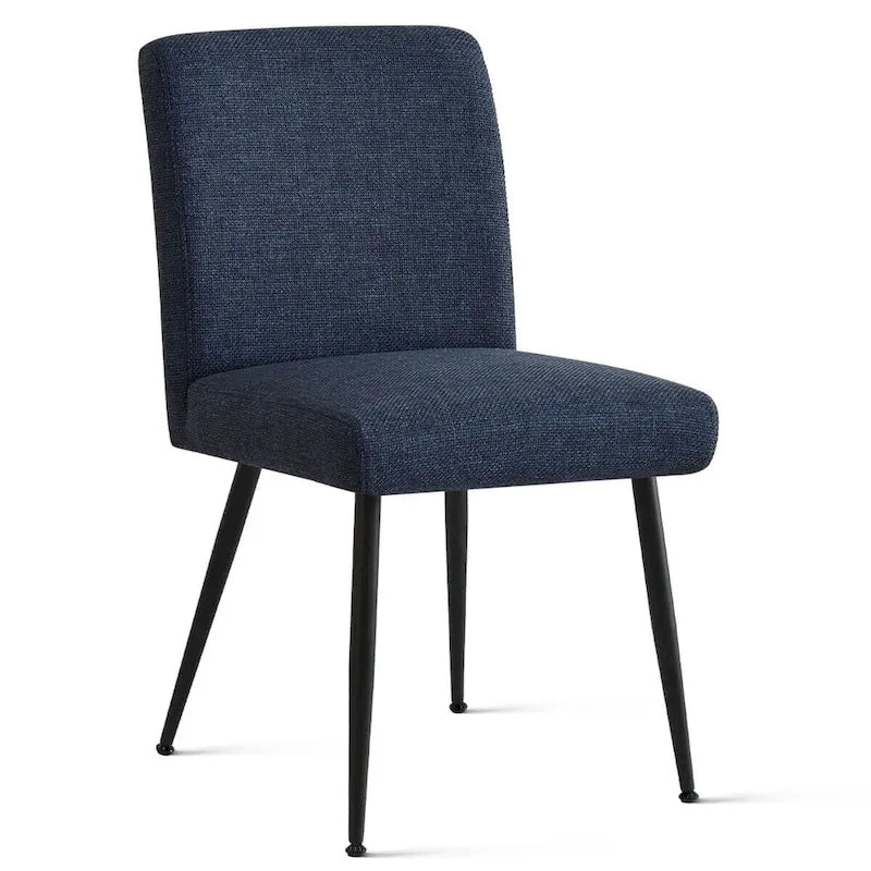 Sedia da pranzo con schienale rettangolare verde / beige / blu scuro e sedile imbottito, set da 4