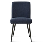 Sedia da pranzo con schienale rettangolare verde / beige / blu scuro e sedile imbottito, set da 4