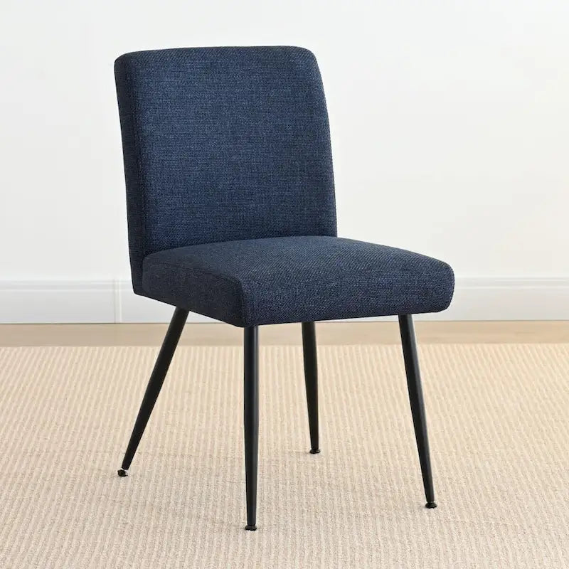 Sedia da pranzo con schienale rettangolare verde / beige / blu scuro e sedile imbottito, set da 4