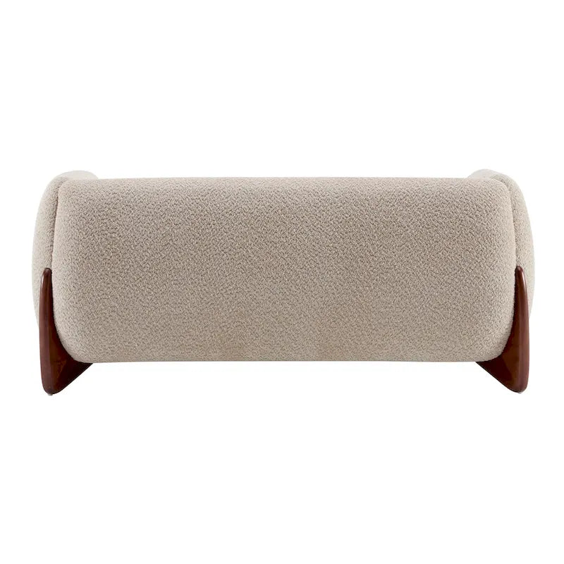 Divanetto a 2 posti in Bouclé (bianco / verde oliva / color caramello / blu navy / mandorla)