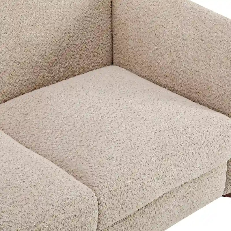 Divanetto a 2 posti in Bouclé (bianco / verde oliva / color caramello / blu navy / mandorla)