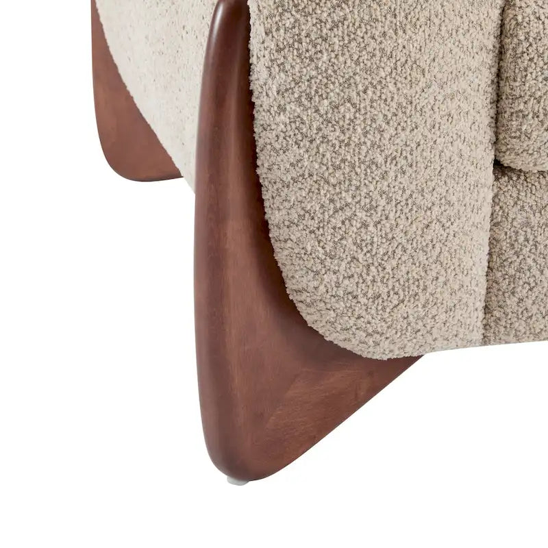 Divanetto a 2 posti in Bouclé (bianco / verde oliva / color caramello / blu navy / mandorla)