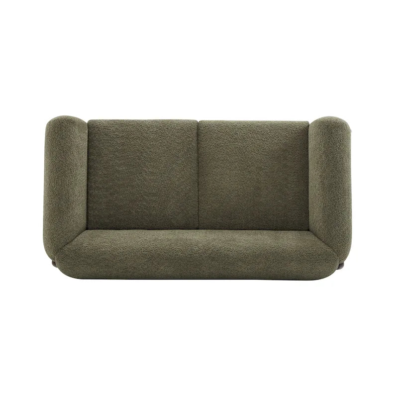 Divanetto a 2 posti in Bouclé (bianco / verde oliva / color caramello / blu navy / mandorla)