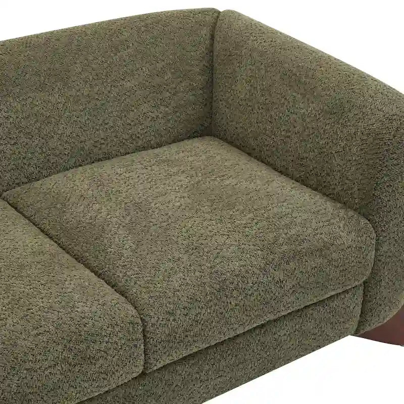 Divanetto a 2 posti in Bouclé (bianco / verde oliva / color caramello / blu navy / mandorla)