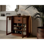 Mobile da bagno in legno massello da 32" — Ante in vetro trasparente, 2 cassetti e ripiani regolabili, colori multipli