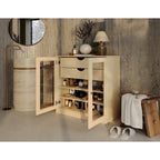 Mobile da bagno in legno massello da 32" — Ante in vetro trasparente, 2 cassetti e ripiani regolabili, colori multipli