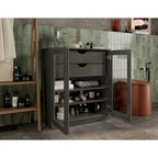 Mobile da bagno in legno massello da 32" — Ante in vetro trasparente, 2 cassetti e ripiani regolabili, colori multipli