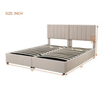 Letto imbottito beige/grigio con contenitore idraulico – Piazza singola/Matrimoniale, 2 persone