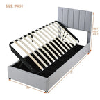 Letto imbottito beige/grigio con contenitore idraulico – Piazza singola/Matrimoniale, 2 persone
