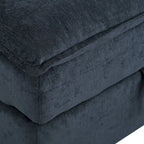 Divano sezionale modulare da 8 pezzi blu/grigio/beige con contenitore, cuscini a doppio strato