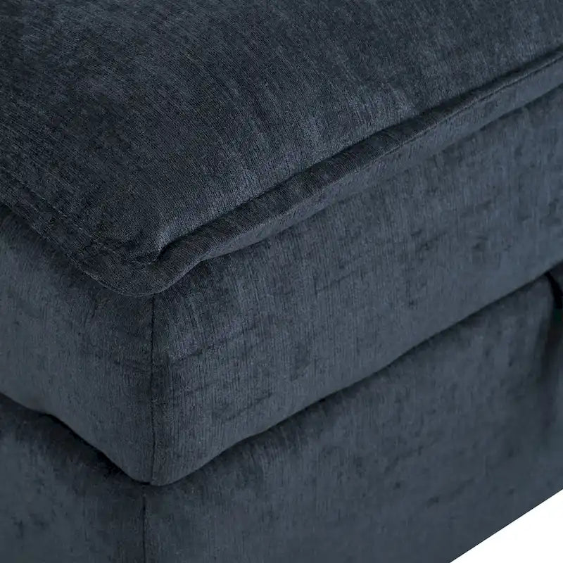 Divano sezionale modulare da 8 pezzi blu/grigio/beige con contenitore, cuscini a doppio strato