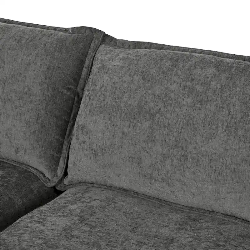 Divano sezionale modulare da 8 pezzi blu/grigio/beige con contenitore, cuscini a doppio strato