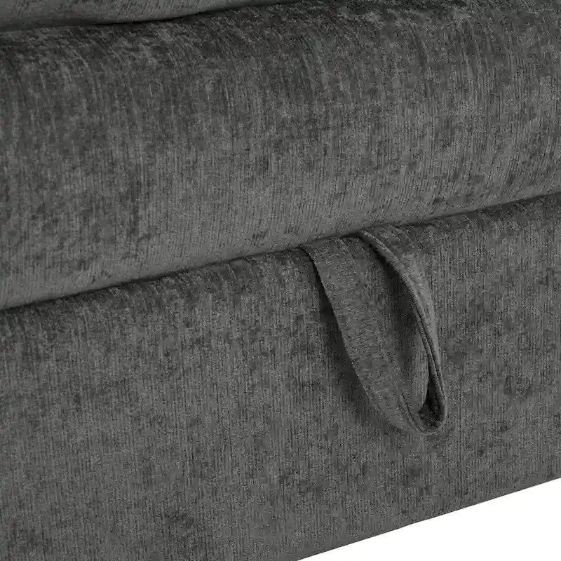 Divano sezionale modulare da 8 pezzi blu/grigio/beige con contenitore, cuscini a doppio strato