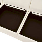 Divano sezionale modulare da 8 pezzi blu/grigio/beige con contenitore, cuscini a doppio strato