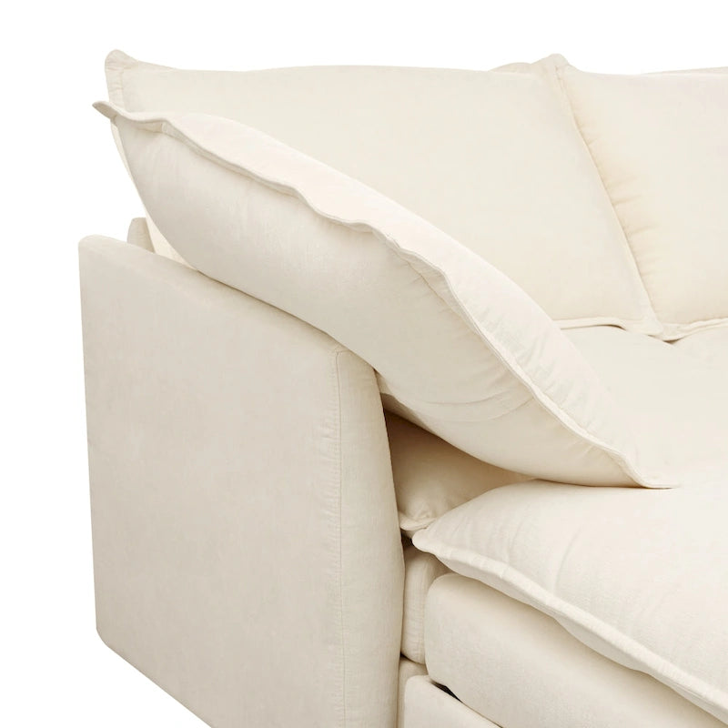 Divano sezionale modulare da 8 pezzi blu/grigio/beige con contenitore, cuscini a doppio strato