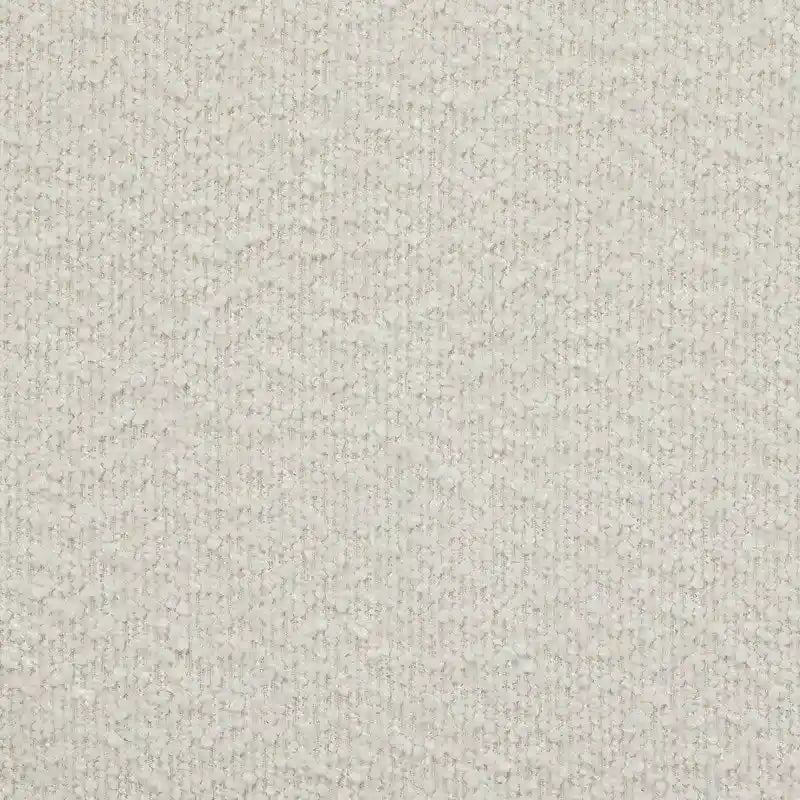 Struttura letto a piattaforma imbottita in bouclé color crema con testiera ampia, Queen, 1 posto