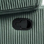 Poltrona reclinabile monoposto in velluto a coste grigio scuro/beige/verde-grigio/avena con poggiapiedi
