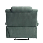 Poltrona reclinabile monoposto in velluto a coste grigio scuro/beige/verde-grigio/avena con poggiapiedi