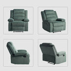 Poltrona reclinabile monoposto in velluto a coste grigio scuro/beige/verde-grigio/avena con poggiapiedi