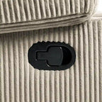 Poltrona reclinabile monoposto in velluto a coste grigio scuro/beige/verde-grigio/avena con poggiapiedi