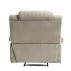 Poltrona reclinabile monoposto in velluto a coste grigio scuro/beige/verde-grigio/avena con poggiapiedi
