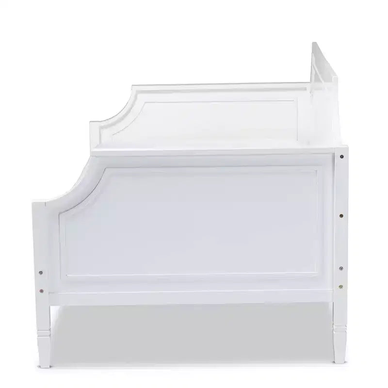 Daybed in Legno Mariana Doppio Bianco - Baxton Studio: Struttura Tradizionale in MDF e Legno di Gomma, Finitura Verniciata, Supporto Rinforzato