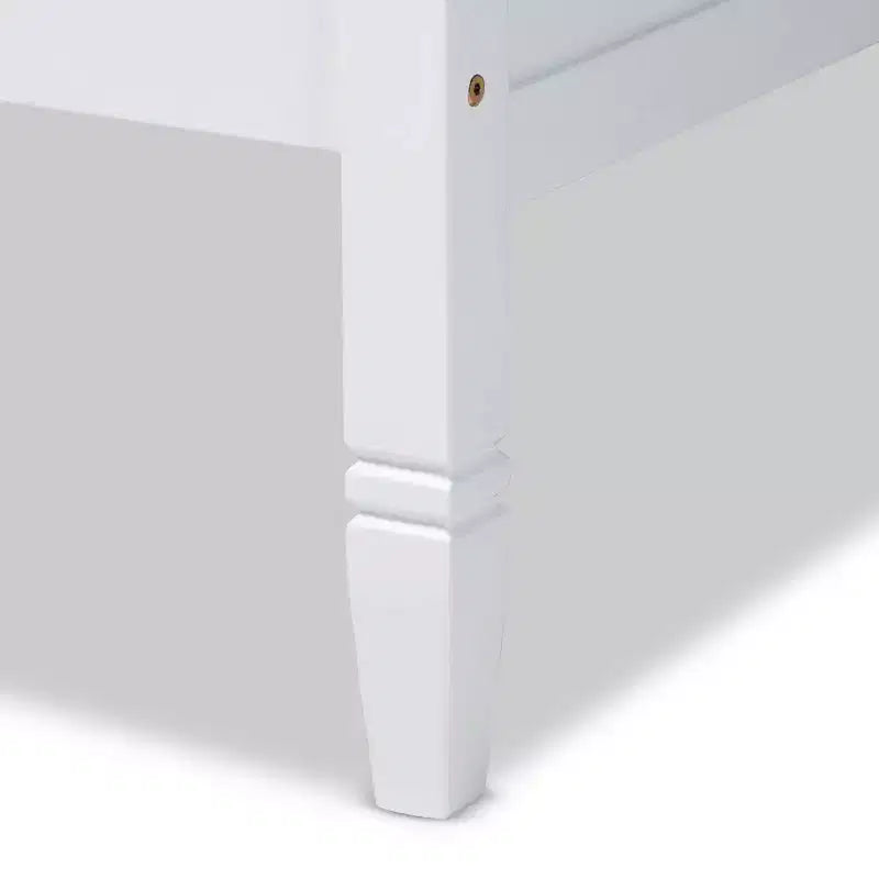 Daybed in Legno Mariana Doppio Bianco - Baxton Studio: Struttura Tradizionale in MDF e Legno di Gomma, Finitura Verniciata, Supporto Rinforzato