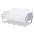 Daybed in Legno Mariana Doppio Bianco - Baxton Studio: Struttura Tradizionale in MDF e Legno di Gomma, Finitura Verniciata, Supporto Rinforzato