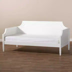Daybed in Legno Mariana Doppio Bianco - Baxton Studio: Struttura Tradizionale in MDF e Legno di Gomma, Finitura Verniciata, Supporto Rinforzato