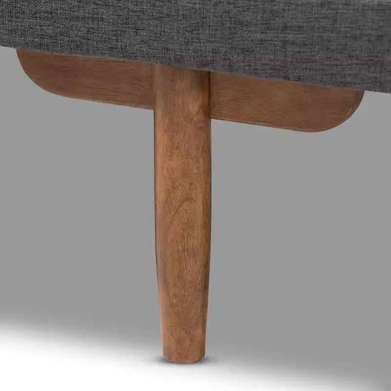 Twin Two Marit Tone Lettino da Giorno Imbottito in Legno Grigio/Noce - Baxton Studio: Senza Letto Estraibile, Design Salvaspazio